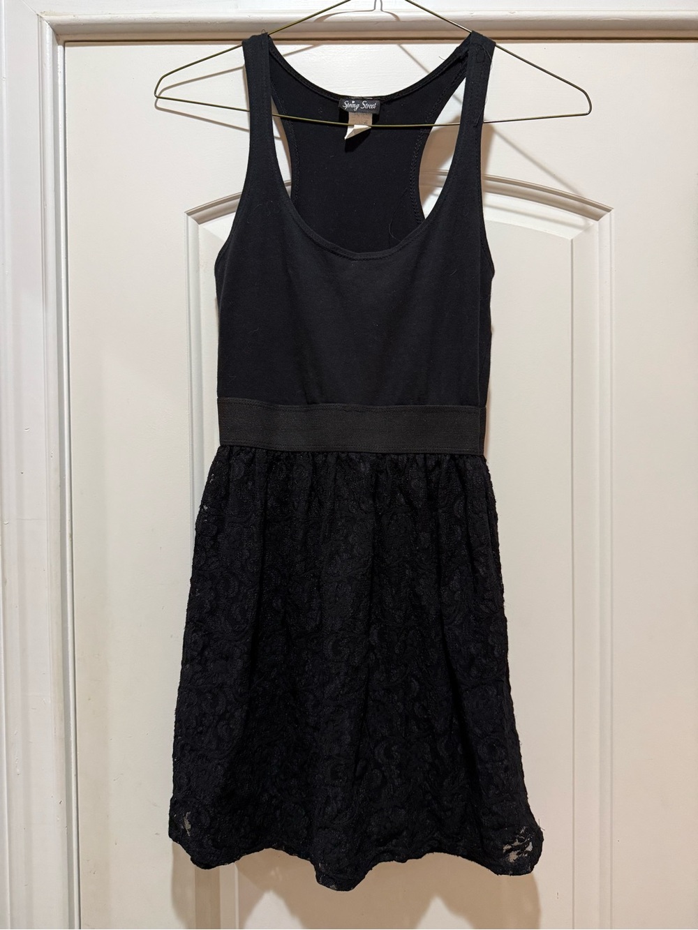 Black Lace Skater Dress ladies M
